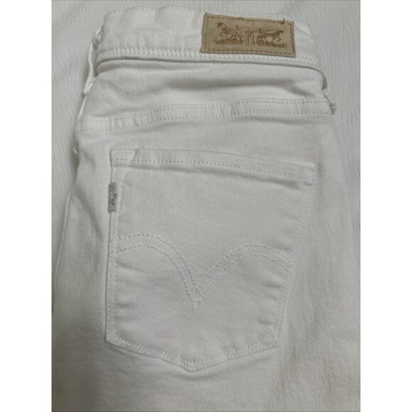 Levis 512 Perfectly Slimming Straight Leg Womens 8P Jeans White - Picture 2 of 6